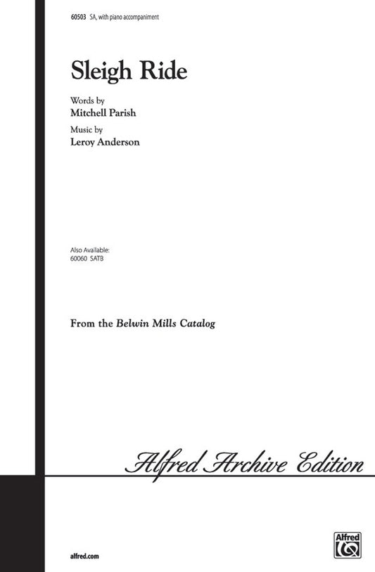 Sleigh Ride SA Arranged by Ed Edwards for Choral 2 Part Treble/SA Unison