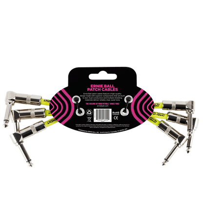 Ernie Ball Angle Patch Cable 3 Pack, Black, 15cm Length — view 2