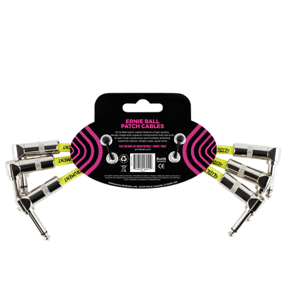 Ernie Ball Angle Patch Cable 3 Pack, White, 15cm Length — view 2