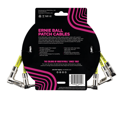 Ernie Ball Angle / Angle Patch Cable 3 Pack, White, 30cm Length — view 2