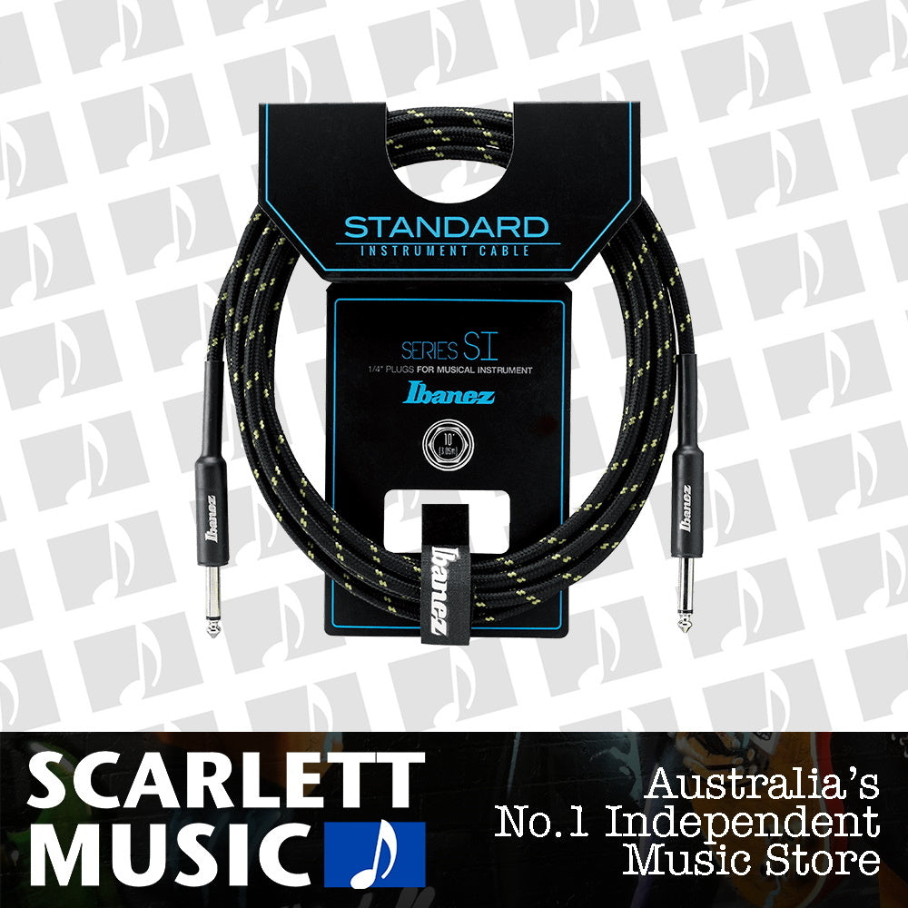 Ibanez SI10 10ft Green Woven Instrument Cable — view 2