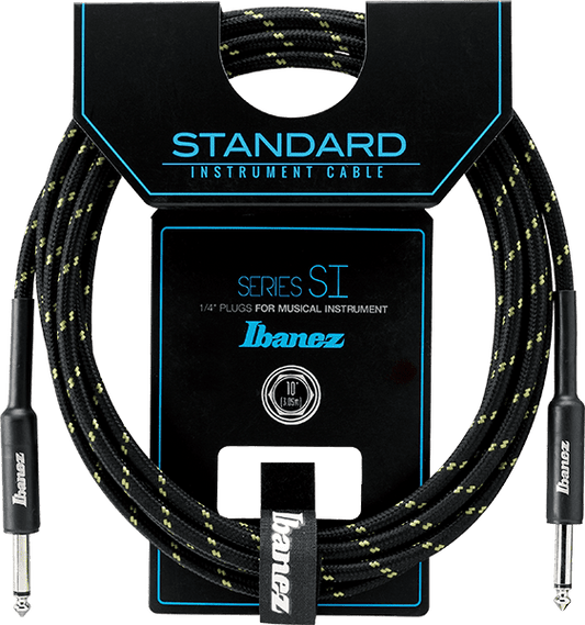Ibanez SI10 10ft Green Woven Instrument Cable