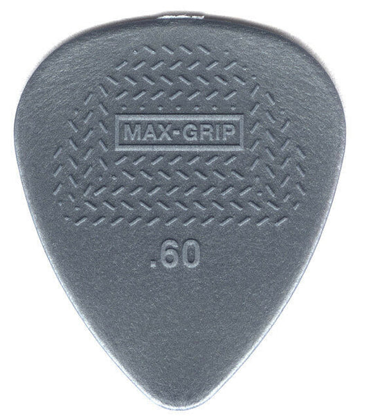 24 x Dunlop Max Grip Nylon 0.60mm Gauge Grey Guitar Picks 449R Bulk