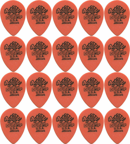 20 x Jim Dunlop Tortex Small Tear Drop .60MM Gauge Guitar Picks 423R