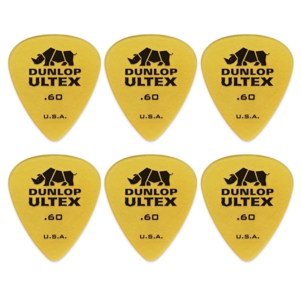 6 x Dunlop Ultex Standard .60MM Gauge Guitar Picks 421R Plectrums