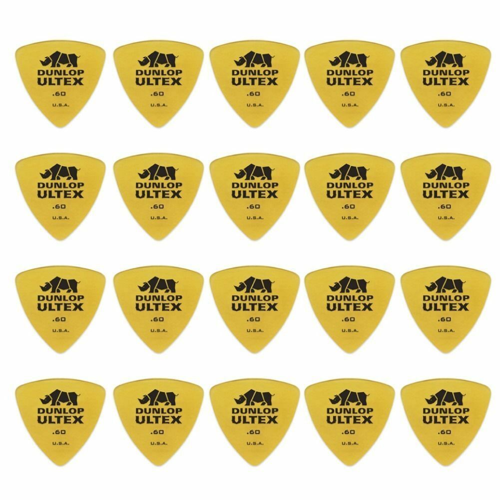 20 x Jim Dunlop Ultex Triangle 0.60MM Gauge Guitar Picks Plectrums, Bass
