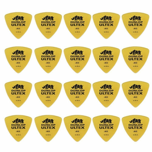 20 x Jim Dunlop Ultex Triangle 0.60MM Gauge Guitar Picks Plectrums, Bass
