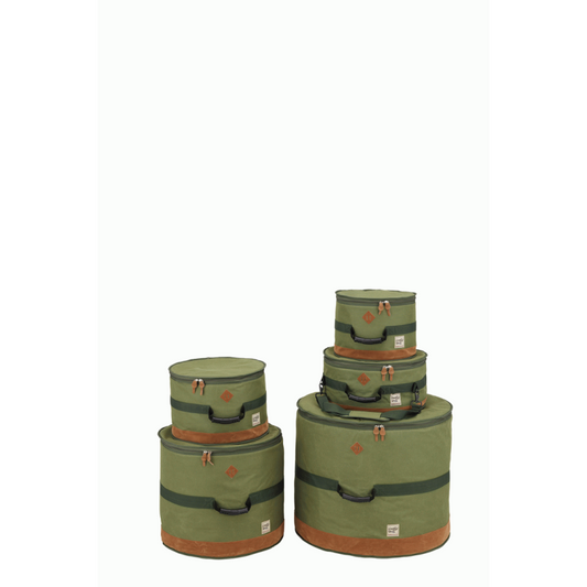 Tama TDSS52 KMG Drum Bag Set with 10mm Inner Cushions and Padded Shoulder Strap - Moss Green