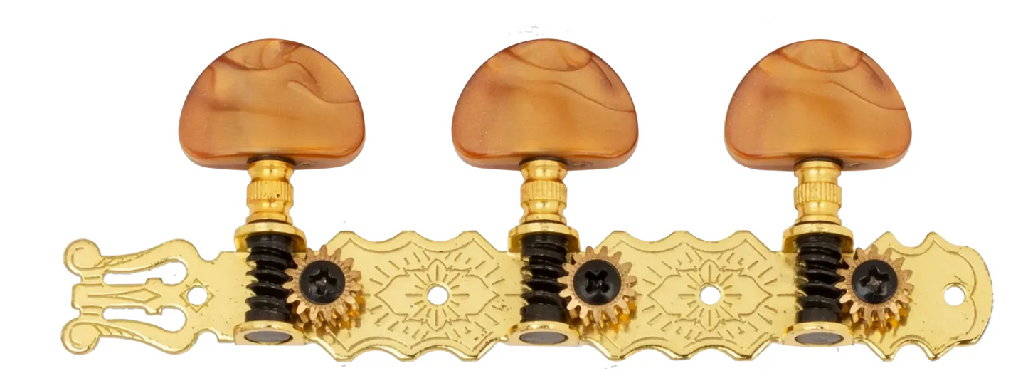 Dr Parts 613 Classical Machine Head Set 35mm 3-A-Side Gold Plated