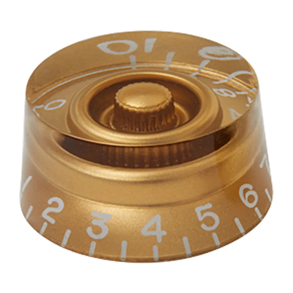 Pickboy Speed Knob Clear Gold for Guitar - Numbered 1-10