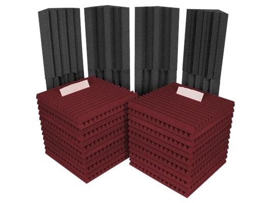 Auralex : Project2Kit: 24 x Panels 8 x Bass Traps - Charcoal/Burgundy