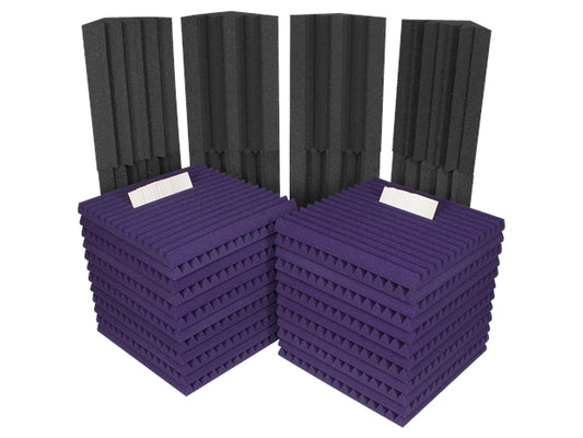 Auralex : Project2Kit: 24 x Panels 8 x Bass Traps - Charcoal/Purple
