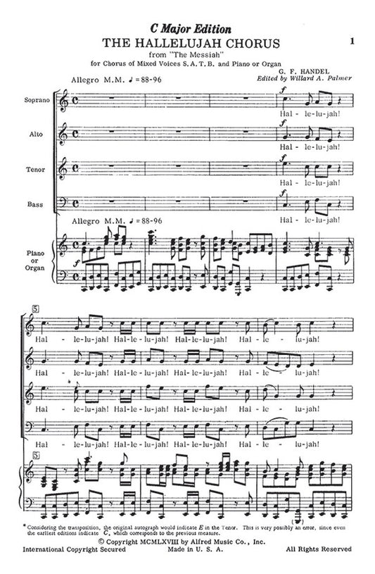 Hallelujah Chorus In C SATB