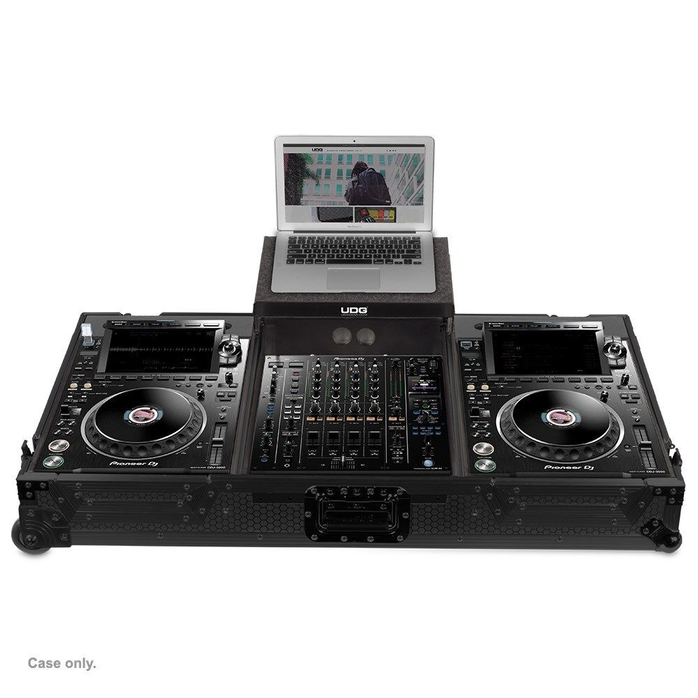 UDG Ultimate Flight Case Set for Pioneer CDJ-3000/A9 Black Plus with Laptop Shelf and Wheels — view 4