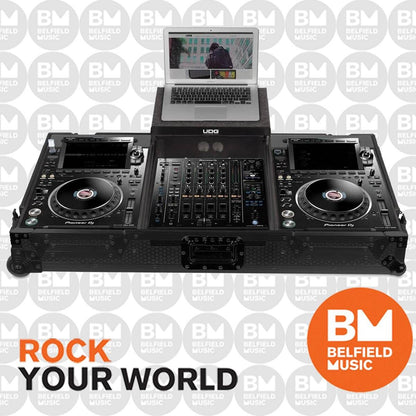 UDG Ultimate Flight Case Set for Pioneer CDJ-3000/A9 Black Plus with Laptop Shelf and Wheels — view 3
