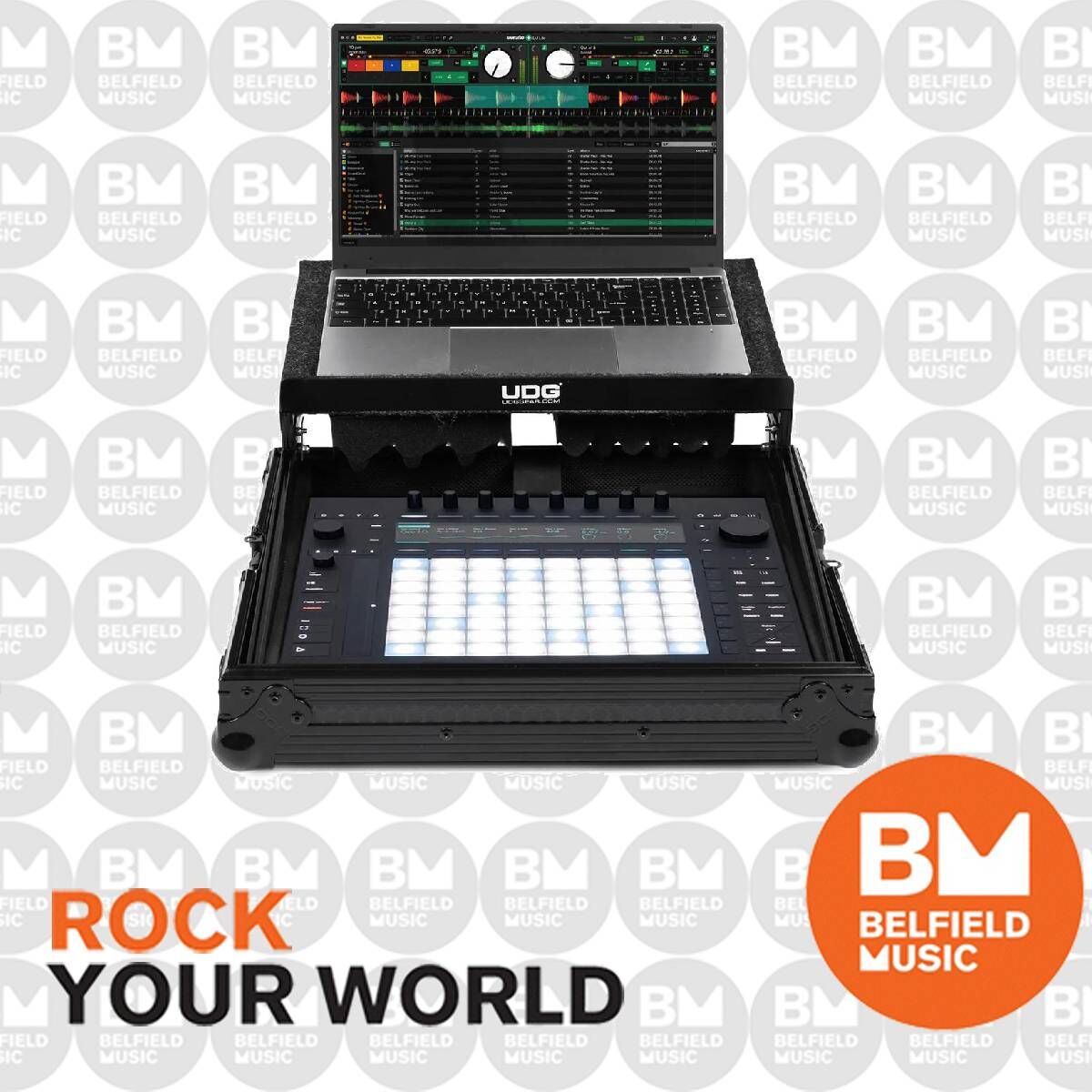 UDG Ultimate Flight Case for Ableton Push 3 - Black, Heavy-Duty Plywood, EVA Foam Padding, Roller Wheels, Dimensions 89x53x23cm — view 4