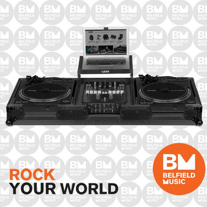UDG Ultimate Flight Case Set for Pioneer PLX-CRSS12 & 10"/12" Mixer with Laptop Shelf and Wheels, Black — view 3