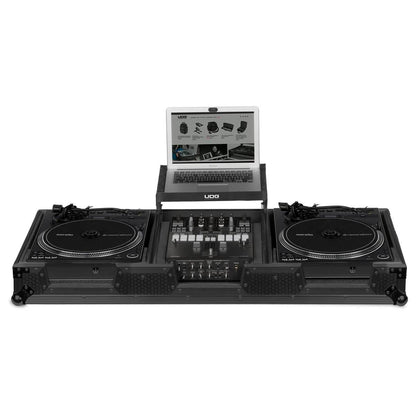 UDG Ultimate Flight Case Set for Pioneer PLX-CRSS12 & 10"/12" Mixer with Laptop Shelf and Wheels, Black