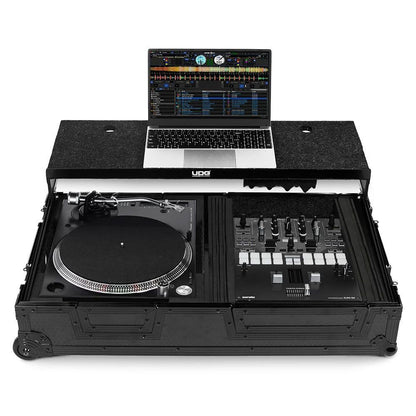 UDG U9110BL Ultimate Flight Case for Single Turntable & Mixer with Laptop Shelf, Trolley & Wheels - Black — view 4