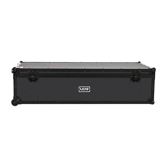 UDG Ultimate DJ Podium Workstation Flightcase Plus with Wheels - Black, Heavy-Duty Plywood, Egg-Crate Foam, Durable Design, for Transport & Storage