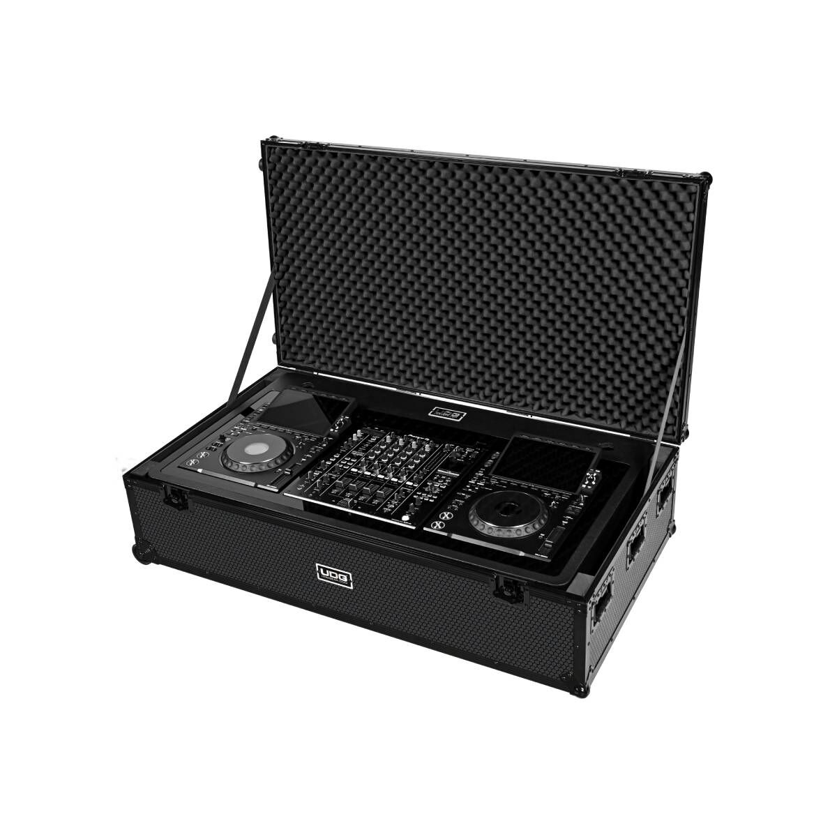 UDG Ultimate DJ Podium Workstation Flightcase Plus with Wheels - Black, Heavy-Duty Plywood, Egg-Crate Foam, Durable Design, for Transport & Storage — view 5