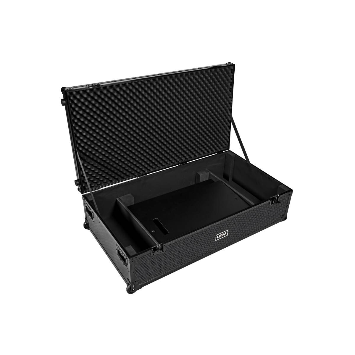 UDG Ultimate DJ Podium Workstation Flightcase Plus with Wheels - Black, Heavy-Duty Plywood, Egg-Crate Foam, Durable Design, for Transport & Storage — view 4