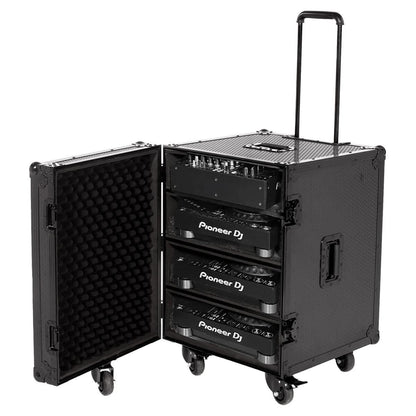 UDG U91101BL Ultimate Flight Case for 4 CDJ/Mixer in Black with Trolley & Spinner Wheels