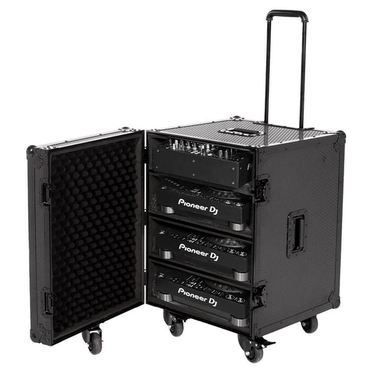 UDG U91101BL Ultimate Flight Case for 4 CDJ/Mixer in Black with Trolley & Spinner Wheels