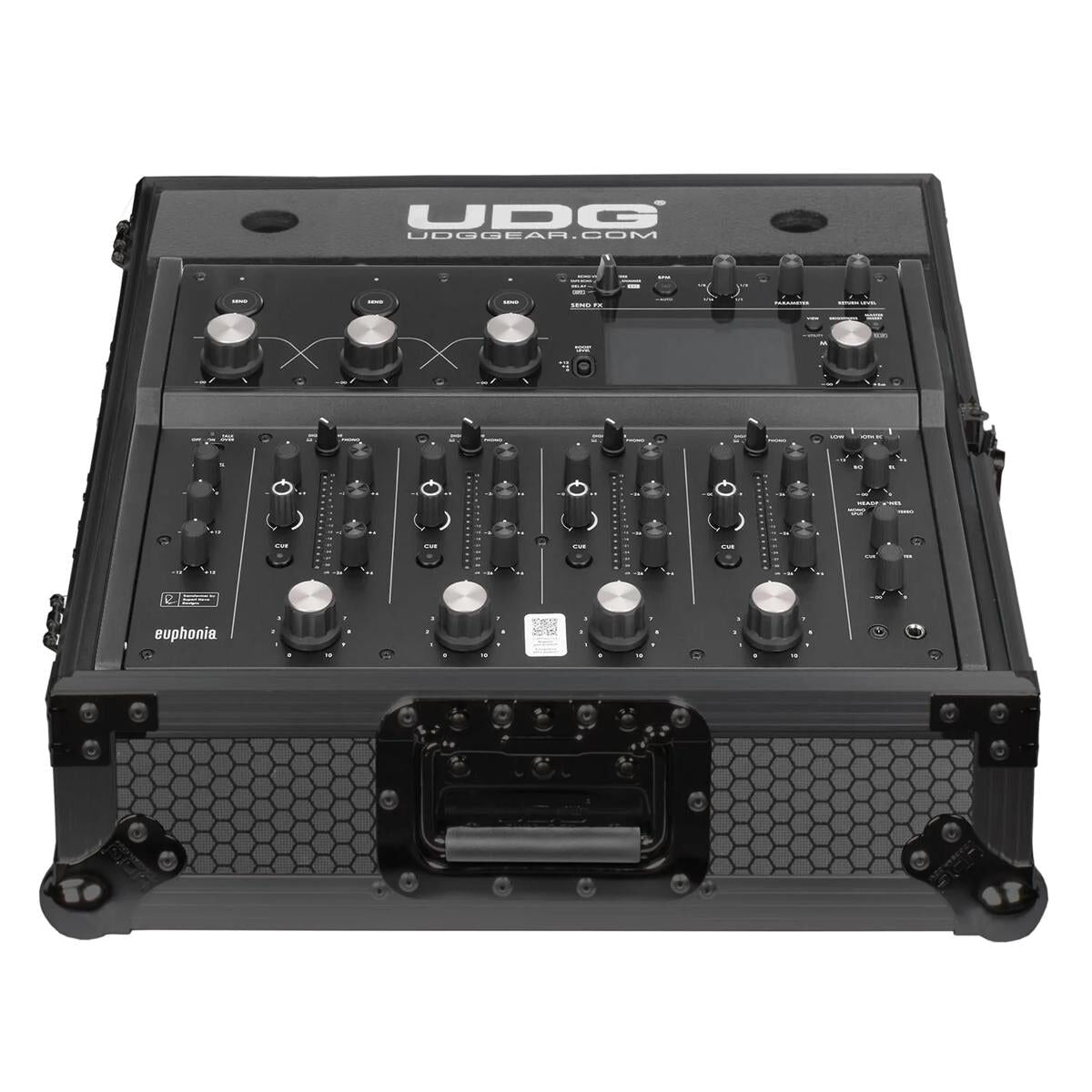 UDG Ultimate Flight Case for AlphaTheta Euphonia, Black, 9mm Plywood, Heavy-Duty, EVA Foam Padding, 50x45.8x22.3 cm, 9.7 kg