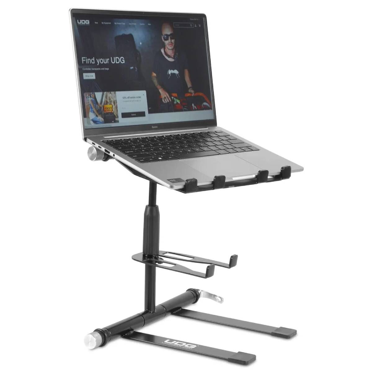 UDG U96113BL Ultimate DIGI Adjustable Laptop Stand with Swivel Tray, Black — view 2