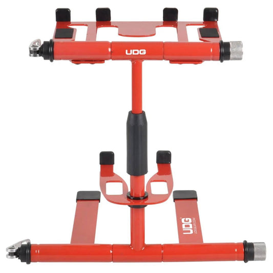 UDG U96113RD Ultimate DIGI Laptop Stand - Red, Adjustable Height, 360-Degree Swivel, Anti-Slip, Portable, Fits 13"-18" Devices