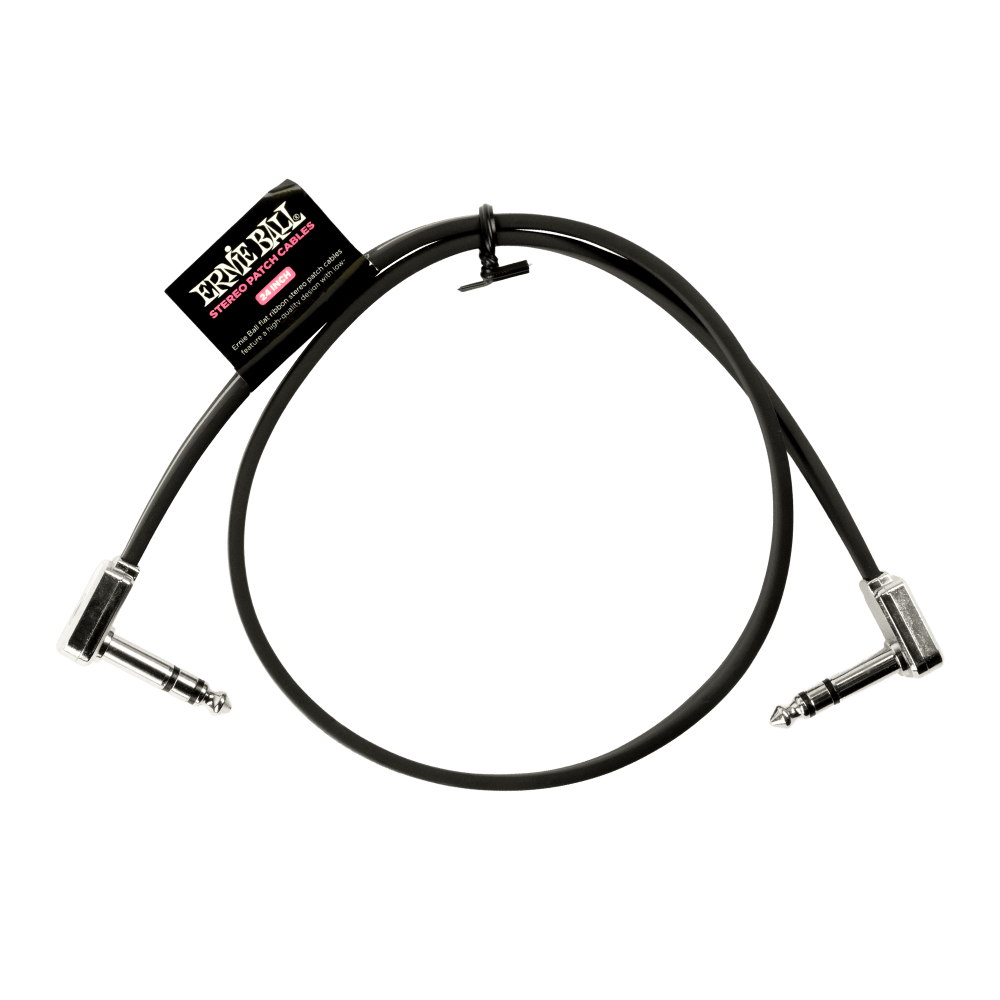 Ernie Ball 24" Flat Ribbon Stereo Patch Cable Black