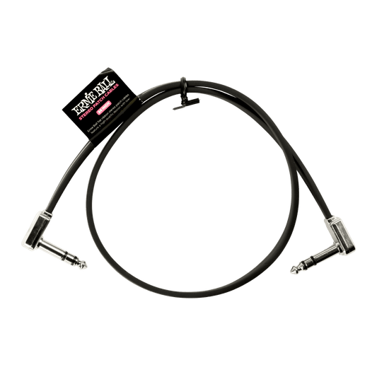 Ernie Ball 24" Flat Ribbon Stereo Patch Cable Black