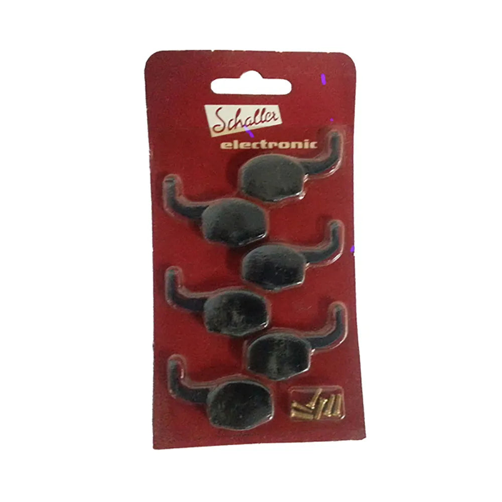 Schaller Small Black Crank Winder Machine Head Button Set - 6 Speed Winders, Retrofit, New Old Stock