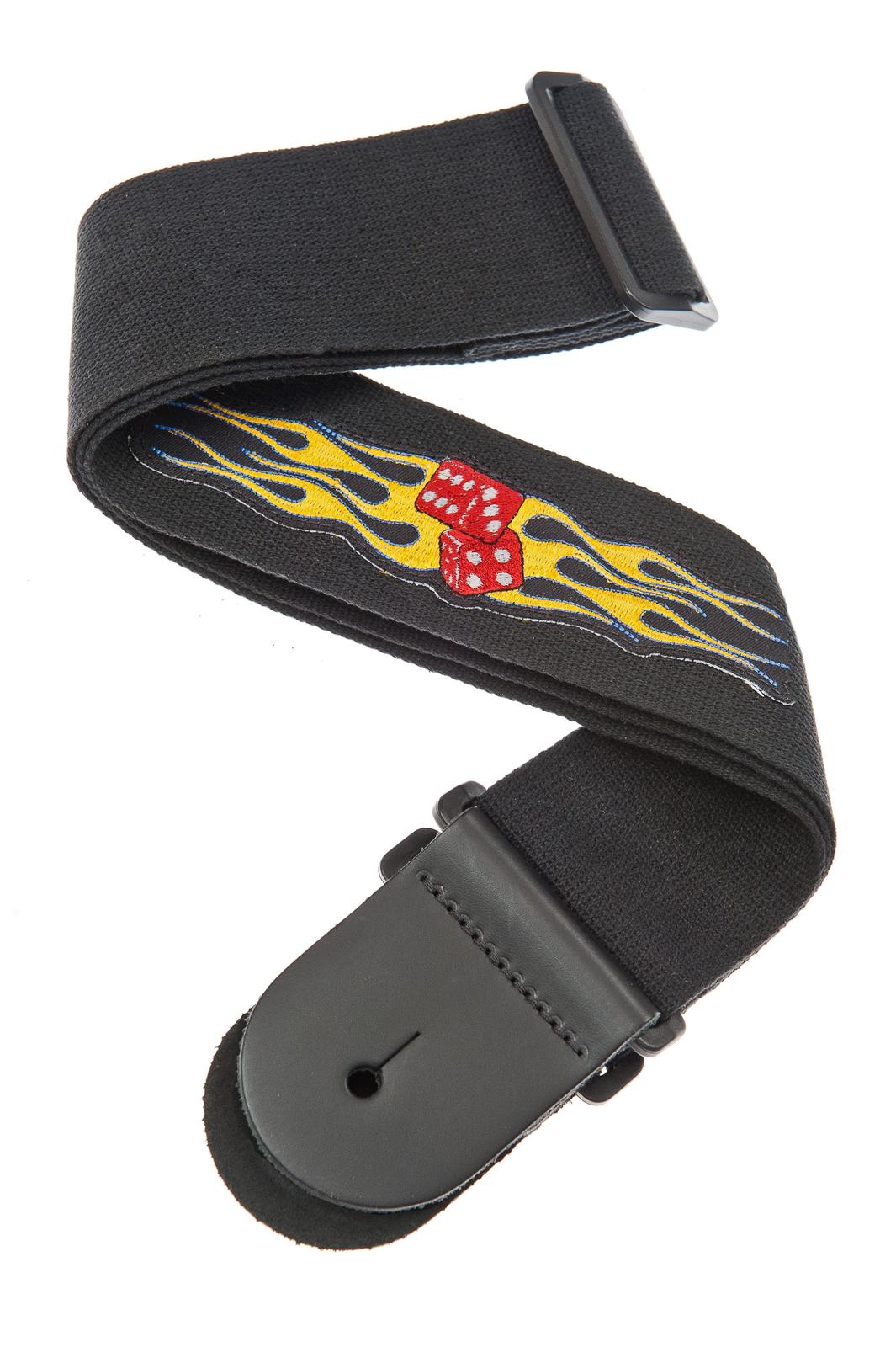 Planet Waves Patch Guitar Strap, Flaming Dice