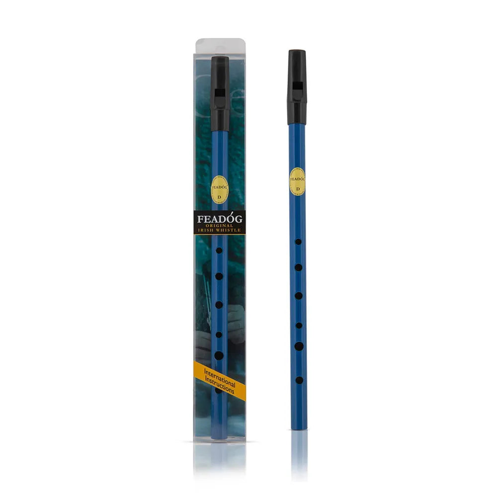 Feadog Blue D Irish Whistle Pack with Fingering Chart and Instruction Sheet