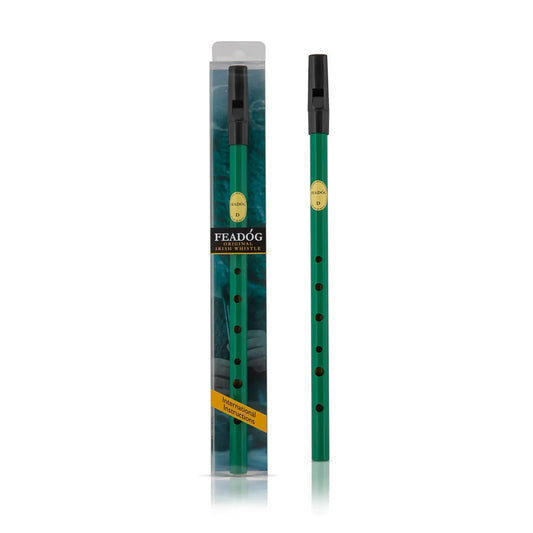Feadog Green D Irish Whistle Pack with Fingering Chart and Instruction Sheet
