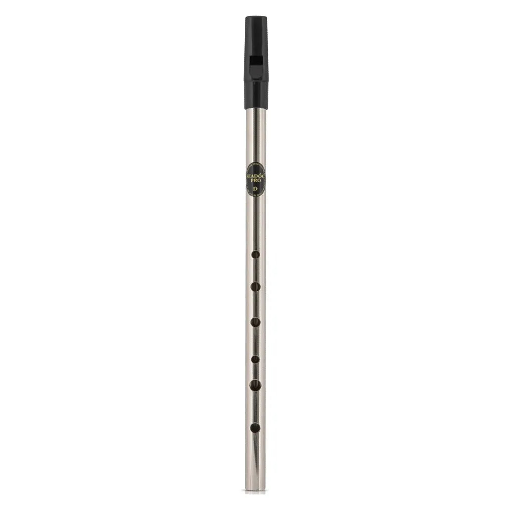 Feadog Nickel Pro D Whistle Pack with Instructions and Fingering Chart