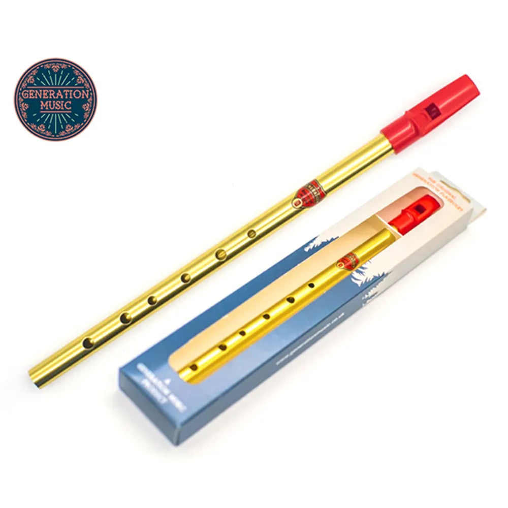 Original Generation Flageolet in D - Lacquered Brass or Nickel Finish, Easy Response, Full Bright Tone, Made in England