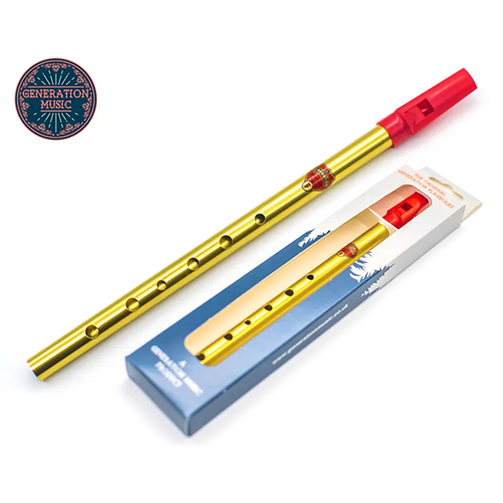 Generation Flageolet Lacquer F - Nickel Finish, Accurate Tuned Whistle, Hygienic Plastic Mouthpiece, Perfect for All Music Genres
