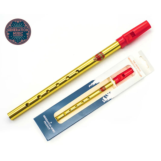 Generation Flageolet Whistle - Lacquered Brass/Nickel, Available in Bb, C, D, Eb, F, G, Made in England