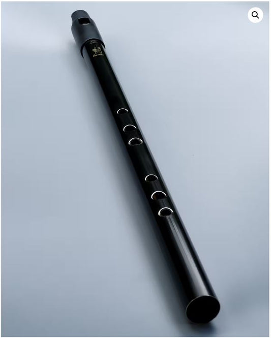 Howard Close-Spacing Low D Whistle - Silk Black, Handcrafted in Sheffield, Designed for Comfort and Articulation