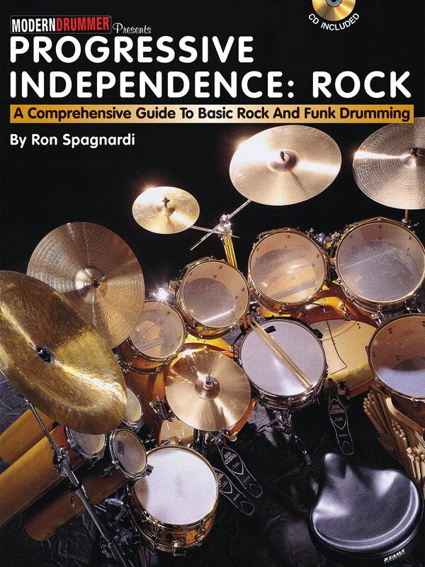 Progressive Independence Rock — Drums, Book/CD, Spiral (Modern Drummer Publications)