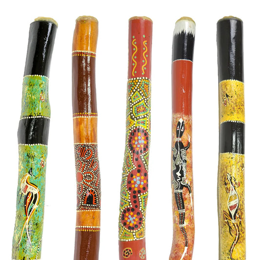 Hand-painted Australian Didgeridoo, 0.9m-1m, Aboriginal Instrument, Eucalypt Wood, Unique Designs
