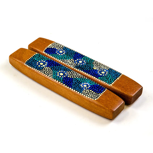 Clapstix Flat Dot Art Aboriginal Instrument 22cm