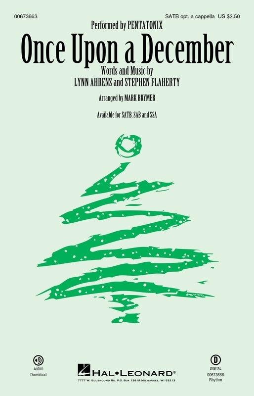 Once Upon A December Satb Opt A Cappella Octavo