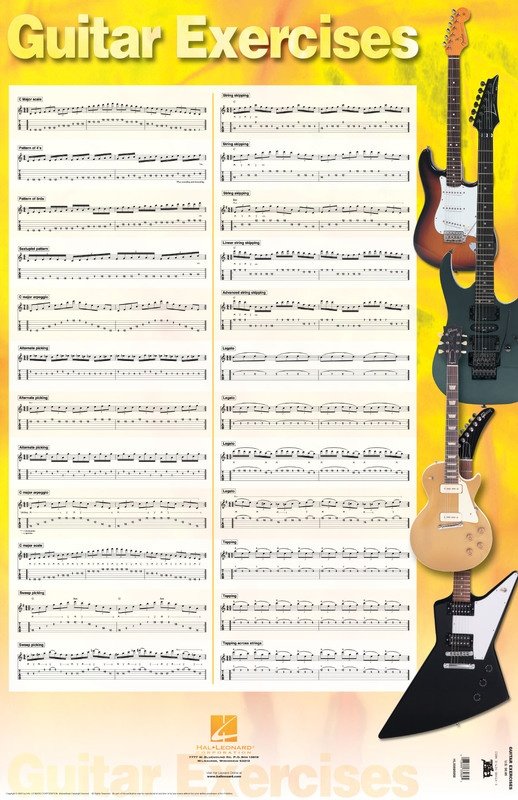 Guitar Exercises Poster 22 x 34 (Hal Leonard)