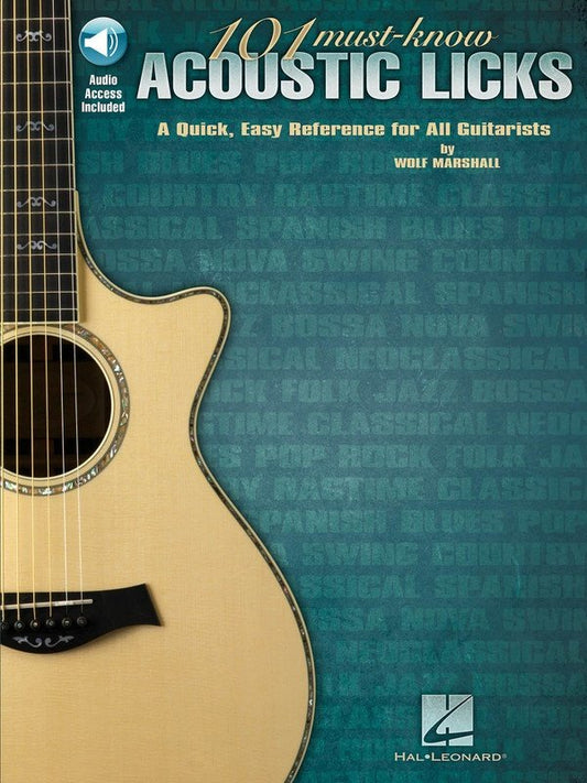 101 Must-Know Acoustic Licks — Guitar TAB, Book & Online Audio (Hal Leonard)