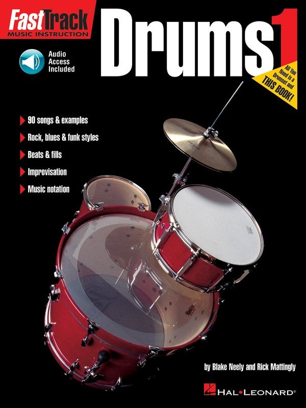 FastTrack Drums Method Book 1 by Hal Leonard - 48 Pages, Drum Notation, Play-Along Tracks Accessed Online