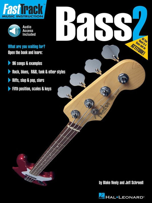 FastTrack Bass Book 2 — Bass TAB, Book & Online Audio (Hal Leonard)
